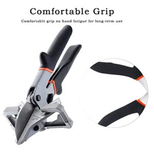 Miter Shears for Angular Cutting Wood Molding with Angle Cut Plate,Chamfer Cutter Multi Angle Miter Shear 0°-135°Adjustable Trimming Scissors Steel Shear,Heavy Duty Trunking Moulding Hand Cutter Tool