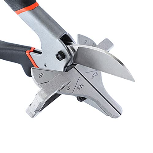 Miter Shears for Angular Cutting Wood Molding with Angle Cut Plate,Chamfer Cutter Multi Angle Miter Shear 0°-135°Adjustable Trimming Scissors Steel Shear,Heavy Duty Trunking Moulding Hand Cutter Tool
