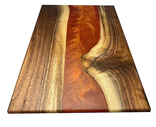 Epoxy Table, Live Edge Wooden Table, Epoxy Resin River Table, Natural Wood,Dining table, Natural Epoxy Table, Resin Table 42x24 Inch
