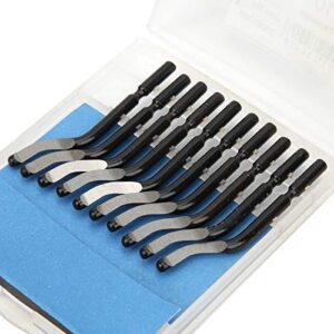 Fafeicy 20 pcs BS1010 Trimming Knife Scraper Blade, Hand Deburring Cutters, Trimming Blade Replacement for Scraping PVC Plastic Iron. Fit for NOGA1 SG/RB/NB Tool Holders, Trimmer