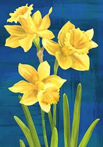 toland home garden 1112545 daffodils on blue spring flag 12x18 inch double sided spring garden flag for outdoor house flower flag yard decoration