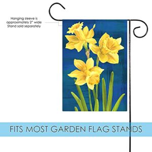 Toland Home Garden 1112545 Daffodils On Blue Spring Flag 12x18 Inch Double Sided Spring Garden Flag for Outdoor House Flower Flag Yard Decoration