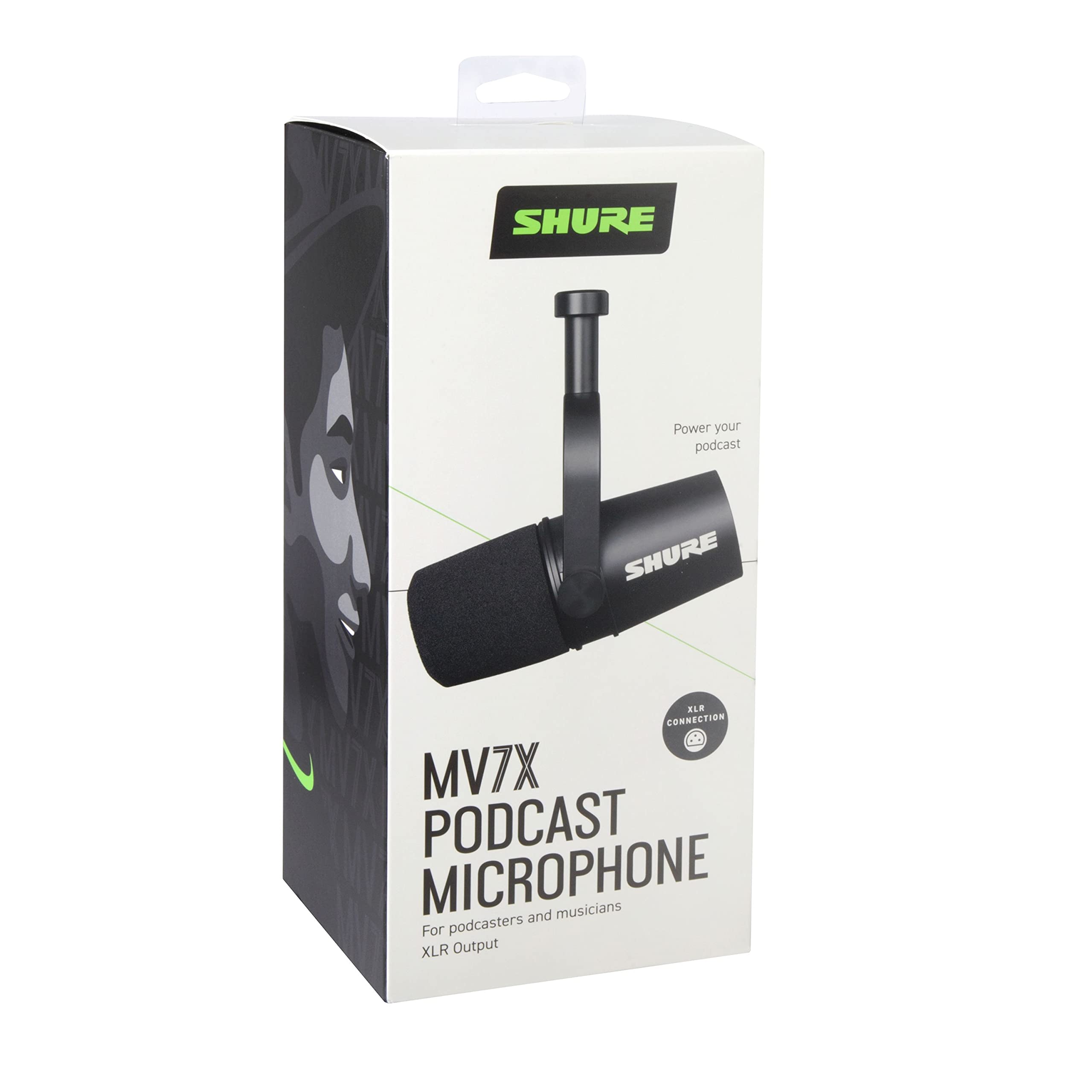 Shure MV7X XLR Podcast Microphone - Pro Quality Dynamic Mic for Podcasting & Vocal Recording, Voice-Isolating Technology, All Metal Construction, Mic Stand Compatible, Optimized Frequency - Black