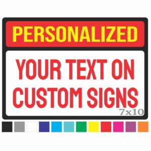 custom signs outdoor and indoor weatherproof aluminum. full color, uv ink lasts years. customized no trespassing signs, personalized delivery signs for home or office. 7" x 10" - by atx custom signs