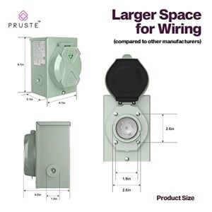 PRUSTE Generator Inlet Box Featuring: Easy-to-Use Knockouts! (Patent Pending), 30 Amp Generator Inlet Box, NEMA L5-30 Plug, 220v Outlet, 125v Generator Box, ETL Listed, Weatherproof, Outdoor Use