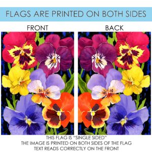 Toland Home Garden 1112552 Pansy Perfection Spring Flag 12x18 Inch Double Sided Spring Garden Flag for Outdoor House Flower Flag Yard Decoration