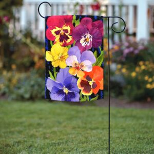 Toland Home Garden 1112552 Pansy Perfection Spring Flag 12x18 Inch Double Sided Spring Garden Flag for Outdoor House Flower Flag Yard Decoration