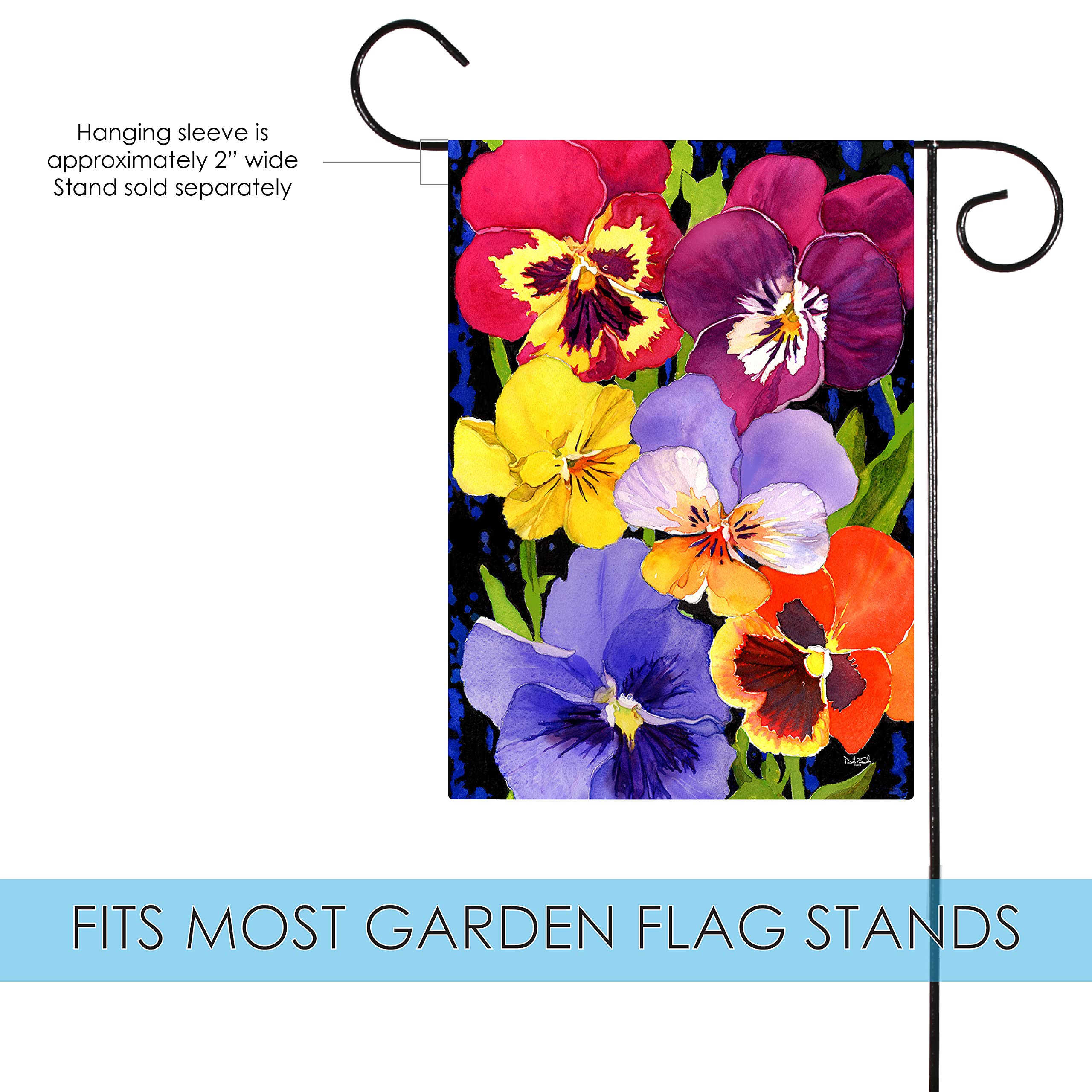 Toland Home Garden 1112552 Pansy Perfection Spring Flag 12x18 Inch Double Sided Spring Garden Flag for Outdoor House Flower Flag Yard Decoration