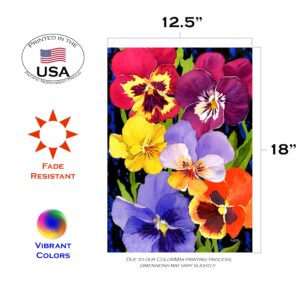 Toland Home Garden 1112552 Pansy Perfection Spring Flag 12x18 Inch Double Sided Spring Garden Flag for Outdoor House Flower Flag Yard Decoration