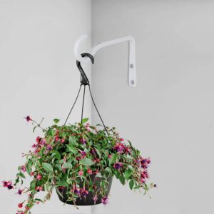 YIBOT 6 Inch Heavy Duty Outdoor Plant Hangers for Hanging Baskets, Iron Hanging Plant Holder,Metal Plant Hooks Plant Wall Hooks for Hanging Lantern, Bird Feeder(2 Pack,White)