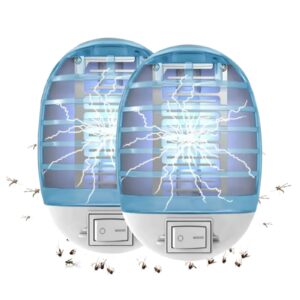 indoor bug zappers, electronic insect killer fly insect trap plug-in mosquitoes killer mosquito zapper with blue lights for living room,kitchen,bedroom,baby room,office (4packs)