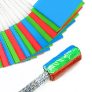 zozen 100pack marking flags, red&green&blue, marker flags for lawn, 15x4x5 inch | landscape flgs, irrigation flags, lawn flags, yard markers, match with for distance measuring wheel.