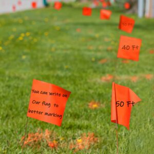 Zozen 100Pack Marking Flags, Red&Green&Blue, Marker Flags for Lawn, 15x4x5 Inch | Landscape Flgs, Irrigation Flags, Lawn Flags, Yard Markers, Match with for Distance Measuring Wheel.