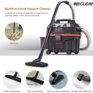 WECLEAN 4 Gallon 5.5 Peak HP Commercial Wet Dry Vacuum Cleaner Shop Vac for Outdoor Patio Wet & Dry Construction Shop Vac with Blower Gift for Father