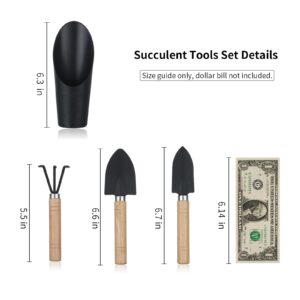 5Pcs Succulent Tools, Mini Garden Tools,Plant Potting Mat as Plant Accessories,Succulent Gardending Hand Tools Kit for Seedling Soil,Caring Succulent,etc,Gifts for Woman’s Gardening work(No Flowerpot)