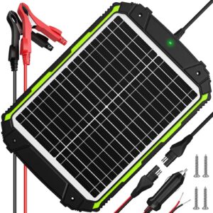 sun energise 20w 12v solar powered battery charger & maintainer, built-in smart mppt charge controller, waterproof 20 watt 12 volt solar panel trickle charging kits for car auto boat rv marine trailer