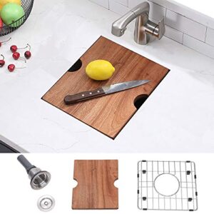 kingo home 13x15 inch stainless steel small bar sink undermount, drop in bar sink workstation 16 gauge ledge rv kitchen single bowl kitchen wet bar prep sink with accessories