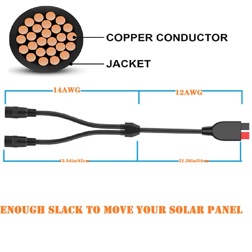 SolarEnz DC8mm Y Branch Parallel Adapter 8mm Female to Anderson Connector Parallel Cable Combiner Cable for Solar Panel RV Portable Power Station Solar Generator Compatible with Explorer Series