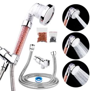 shower head high pressure filter filtration handheld showerheads with hose and bracket,water saving 3 mode function shower heads for dry hair & skin