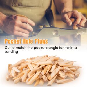 Solid Wood Pocket Hole Plugs Wood Pine for Pocket Hole Jig Woodworking Tool (150)