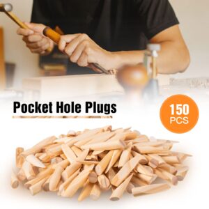 Solid Wood Pocket Hole Plugs Wood Pine for Pocket Hole Jig Woodworking Tool (150)