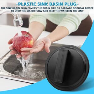 KUFUNG Garbage Disposal Splash Guard, a Set Universal Kitchen Sink Stopper Drain Stopper Brushed Rubber STP-SS for Insinkerator, Kitchenaid, Kohler, Waste King (Black-B)