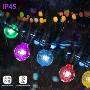 Afirst Colored Outdoor String Lights 25FT - 27 LED Bulbs Waterproof Shatterproof Multicolor Patio Lights Decorative Globe Christmas Lights for Holiday Party