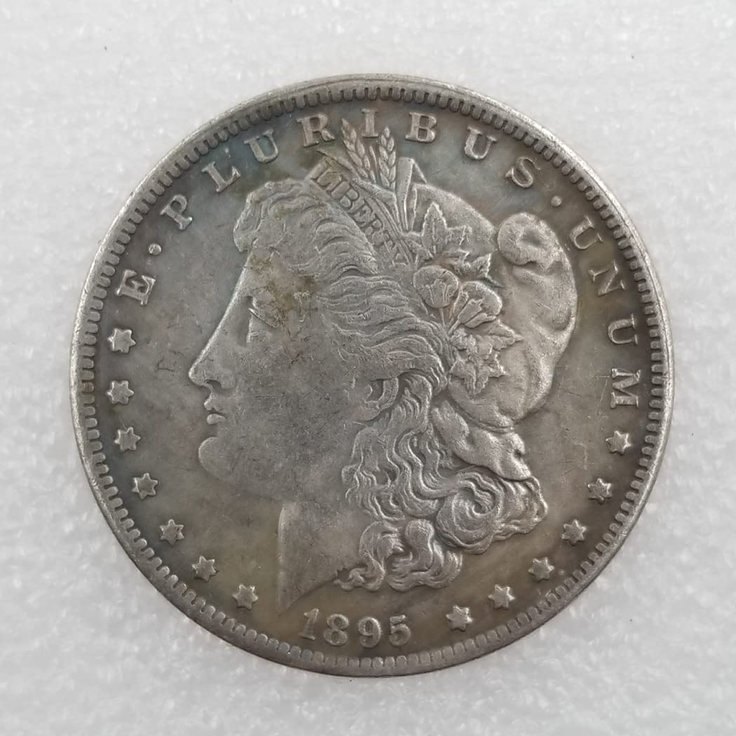Kocreat 1895-COPY Morgan Dollar-Copper Plating Silver Coin-Replica U.S Old Original Pre Morgan Souvenir Coin Hobo Coin Lucky Coin Hobby Collection
