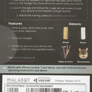 WALABOT DIY 2 - Advanced Wall Scanner/Stud Finder - for Android & iOS Smartphones