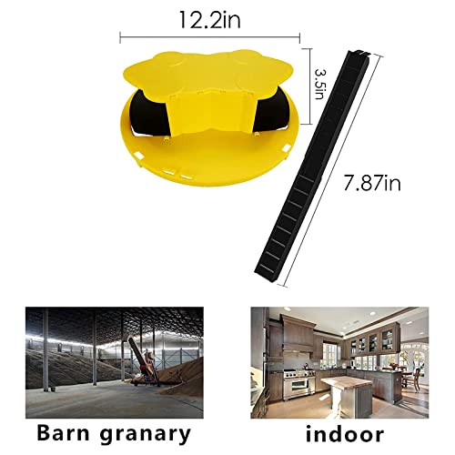 Yujianlo, Slide Bucket Lid Mouse Rat Trap with Ramp, Flip Auto Reset Multi Catch for Indoor Outdoor, Compatible 5 Gallon Bucket, Mouse Trap Compatible, Yellow