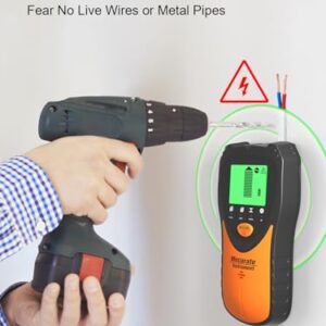 Mecurate Stud Finder Wall Scanner Sensor - 5 in 1 Electronic Stud with LCD Display & Audio Alarm for Wood AC Live Wire Metal Studs Detection Joist Pipe