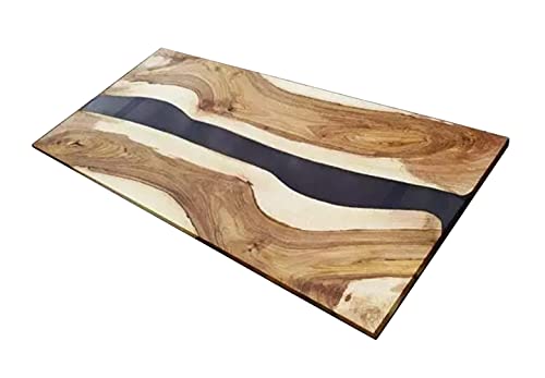 Epoxy Table, Epoxy Resin River Table, Live Edge Wooden Table, Natural Wood,Dining table, Natural Epoxy Table, Resin Table 54x27 inch