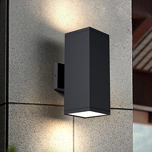 Double century Modern Outdoor Wall Lights,Porch Light Outdoor Wall,Aluminum Outdoor Wall Sconce,Exterior Up and Dwon Lighting for House,Doorway,Patio, Outside Light for A19 Bulb