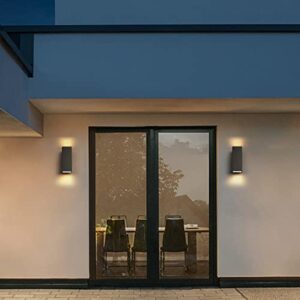 Double century Modern Outdoor Wall Lights,Porch Light Outdoor Wall,Aluminum Outdoor Wall Sconce,Exterior Up and Dwon Lighting for House,Doorway,Patio, Outside Light for A19 Bulb