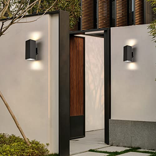 Double century Modern Outdoor Wall Lights,Porch Light Outdoor Wall,Aluminum Outdoor Wall Sconce,Exterior Up and Dwon Lighting for House,Doorway,Patio, Outside Light for A19 Bulb