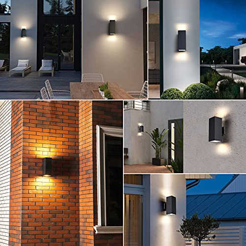 Double century Modern Outdoor Wall Lights,Porch Light Outdoor Wall,Aluminum Outdoor Wall Sconce,Exterior Up and Dwon Lighting for House,Doorway,Patio, Outside Light for A19 Bulb