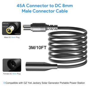 KFD Extension Cable 10FT 3M DC 8.0mm for Jackery SolarSaga 60W 100W Solar Panel Jackery Power Station Explorer 160/240/300/500/1000,GZ Yeti BLUETTI Solar Generator 8.0mm Connector Extension Power Cord
