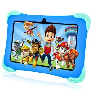 Fivahiva Kids Tablet 7 inch Tablet for Kids 2-12 Android 11 Go Quad-core 2GB+32GB Dual Camera Parental Control Pre-Installed iWawa Learning Game Software Toddler Tablet with Drop-Proof Case