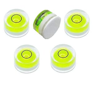 5pcs small circular double sided adhesive bubble spirit levels for work shop, speakers, phonograph, tripod, turntable, automount telescope, drill, etc. (25x10mm)