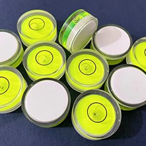 5Pcs Small Circular Double Sided Adhesive Bubble Spirit Levels for Work shop, Speakers, Phonograph, Tripod, Turntable, Automount Telescope, Drill, Etc. (25x10mm)