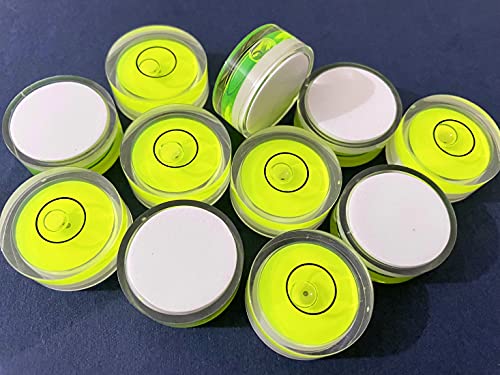 5Pcs Small Circular Double Sided Adhesive Bubble Spirit Levels for Work shop, Speakers, Phonograph, Tripod, Turntable, Automount Telescope, Drill, Etc. (25x10mm)