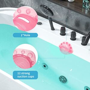 Home Merc Bathtub Drain Cover, Overflow Drain Cover ,Bathtub Overflow Cover 6.0in Fill The Bathtub with More Water and Bring a Better Experience to Your Bath Pink