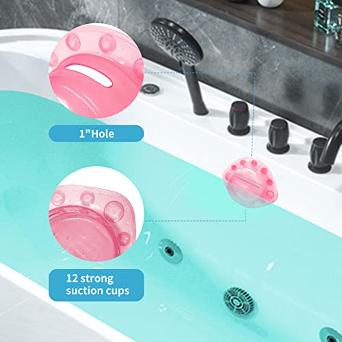 Home Merc Bathtub Drain Cover, Overflow Drain Cover ,Bathtub Overflow Cover 6.0in Fill The Bathtub with More Water and Bring a Better Experience to Your Bath Pink