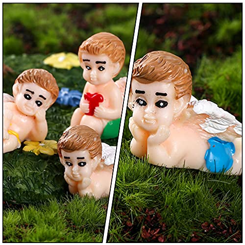 Yardwe 4pcs Cupid Couple Wedding Table Decor House Ornaments Cupid Miniature Statue Cupid Sculpture Cupid Garden Loves Cupid Figurines Tabletop Fairy Statue Resin Makeup Number Lovers