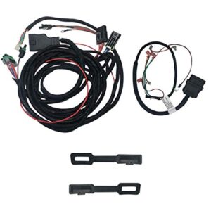 replacement fisher/western 3 pin plow side control harness, western truck side 3-pin isolation module control wiring harness, with 2 pack western/fisher snow plow wire harness plug covers