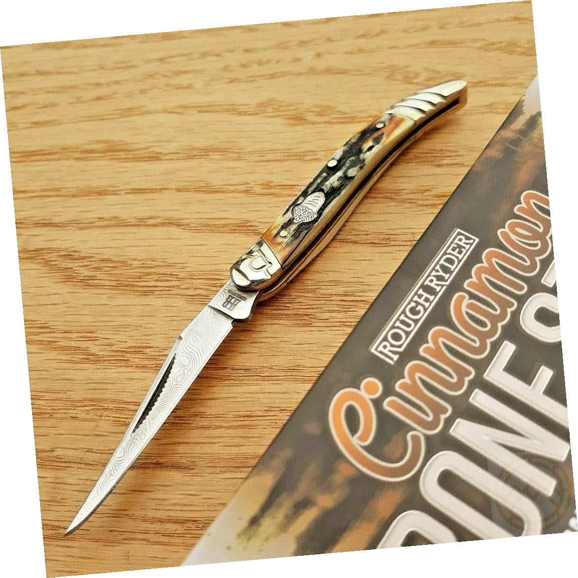 Toothpick Open Folding Pocket Knife Steel Clip Blade Stag Bone Handle Outdoor Survival Hunting Knife for Camping by Survival Steel