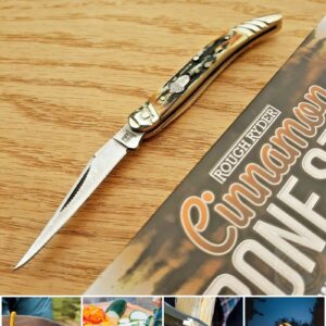 Toothpick Open Folding Pocket Knife Steel Clip Blade Stag Bone Handle Outdoor Survival Hunting Knife for Camping by Survival Steel