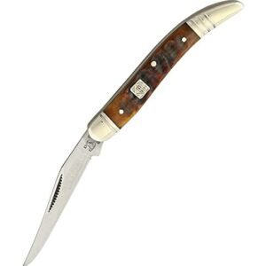 S.S. Folding Knives Rough Rider Rr1548 Brown Ram Horn Toothpick Straight Open Folding Pocket Knife Outdoor Survival Hunting Knife for Camping by Survival Steel