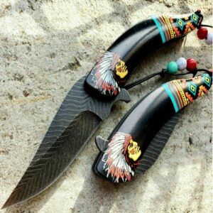 s.s. folding knives 8inch native american indian style open folding pocket knife outdoor survival hunting knife for camping by survival steel