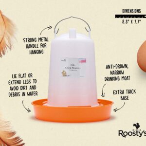 Roosty's Chick Feeder and Waterer Kit - 1L Chick Feeder and 1.5L Chick Waterer | Chicken Feeder and Hanging Chicken Waterer | Duck Feeder, Quail Feeder, Chicken Starter Kit | Baby Chicken Supplies